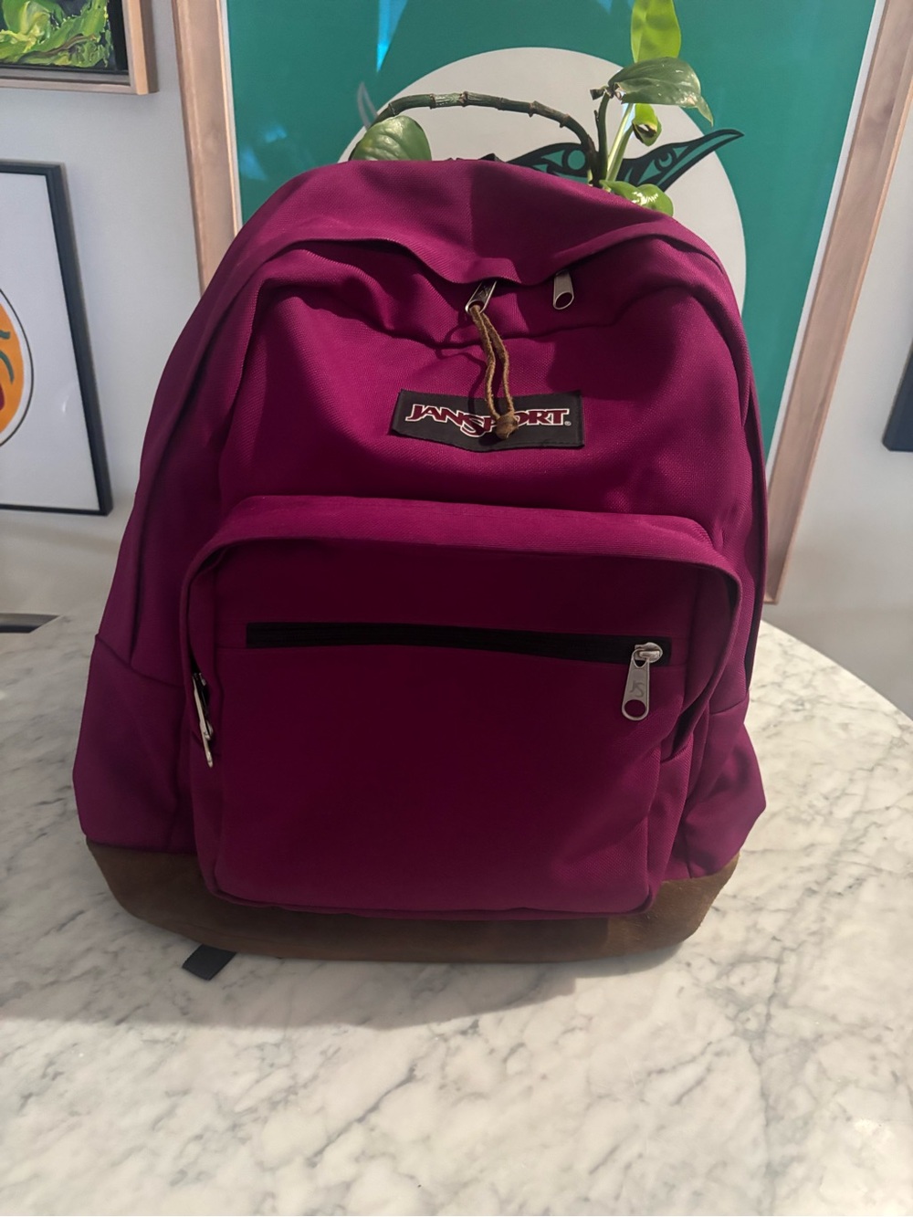 Jansport backpack with signature leather base VINTAGE
